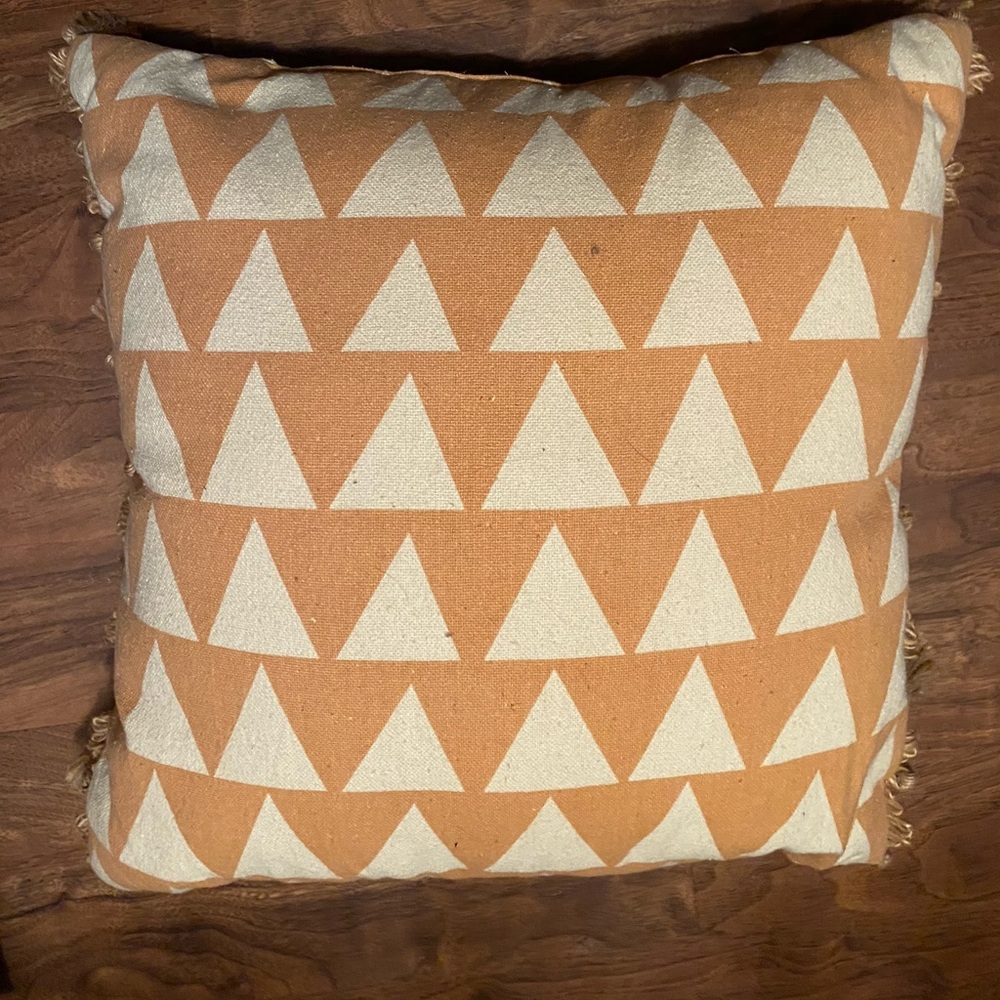 Threshold Orange Fringe Pillow
